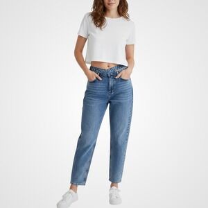 Missguided Womens Mom Jeans Size 14 High Rise Straight Leg Relaxed Crossover NEW